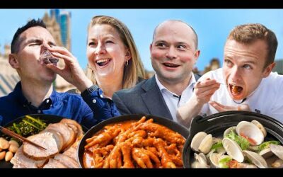 British Office Workers try Spicy Korean Chicken Feet!