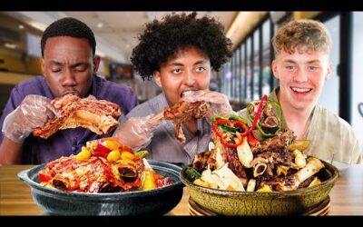 British Highshcoolers try legit Korean bone broth! (ft. GIANT spicy ribs.)