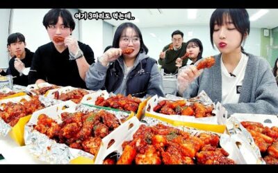 1vs10 경희대생들과 대결했습니다👊 bbq 신메뉴 치킨 먹방
