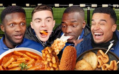 English Footballers try Korean Street Food for the first time!