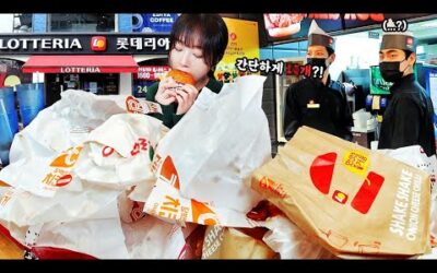 롯데리아 햄버거 몇개먹었을까..?🤔 간단하게 xx개 먹방