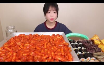 판떡볶이와 김밥 순대 분식 먹방