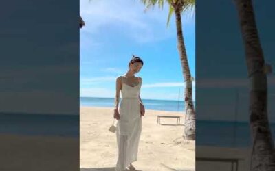 [shorts]사우스팜에서의 눈부신 오션뷰/화이트 펀칭 롱 원피스 룩북/모노빈제이/바캉스원피스/비치원피스/비치웨어/whitedress/beachwear/lookbook