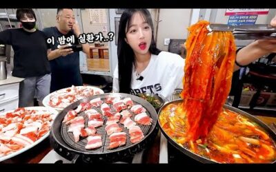 역대급 반응ㅋㅋ🤣 삼겹살 김치찌개 찐맛집 찾았습니다👍전라도 광주 24시 로컬맛집 먹방