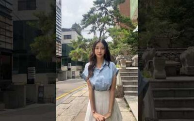 [shorts] 미팅 헤메스타일링 물결웨이브 모노빈제이/monobinj/반팔셔츠/미니플리츠스커트/룩북/lookbook/배우/연기자/모델