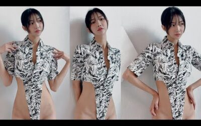 [4K룩북] 스테리 레터링 셔츠 바디수트ㅣ바디수트코디, 바디수트룩, 바디수트추천🩱 슬랙스코디ㅣ바프의상추천ㅣ바디프로필 바디수트ㅣ모노빈제이ㅣ룩북ㅣbodysuit lookbook