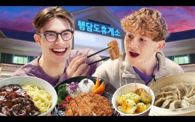 British Students Eat Everything at a Korean Gas Stop!