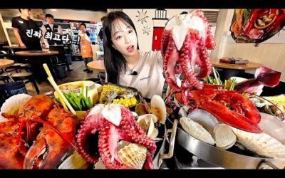 대왕 랍스타 문어 조개찜?!😳 비주얼이 미쳤습니다.. 미아동 조개일번지 먹방