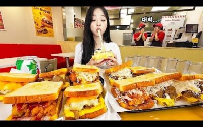 이삭토스트 역대급 신메뉴🥹 알바생도 놀란 토스트 10인분 먹방