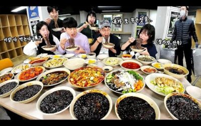 밥을 또 사주신다고 해서 중식 20인분 시켰습니다🤣 kbs에서 짜장면 먹방