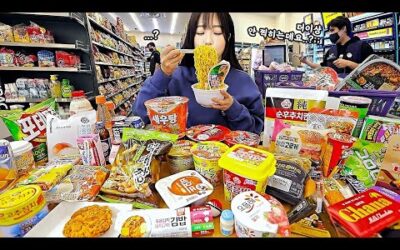 편의점 사장님 놀래키기🤣 편의점 음식 xx만원치 샀습니다. 컵라면 삼각김밥 만두 먹방