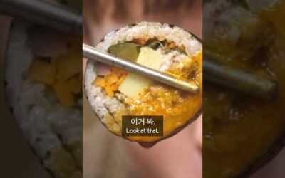 Italian Chef tries street Kimbap!