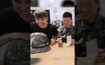 Korean soldiers try British army rations!