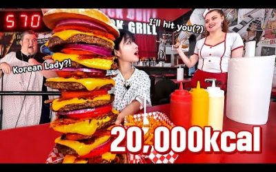 라스베가스3탄)20000칼로리로 유명한 원조 내장파괴버거 도전했습니다🔥 반응이 엄청났던 하트어택그릴 먹방