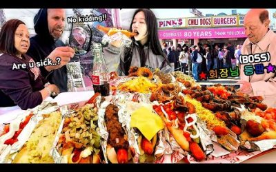 LA2탄)미국 85년전통 최고의 핫도그집 회장님께서 구경오셨어요😳 줄서서먹는 핑크스 핫도그 인기전메뉴 먹방