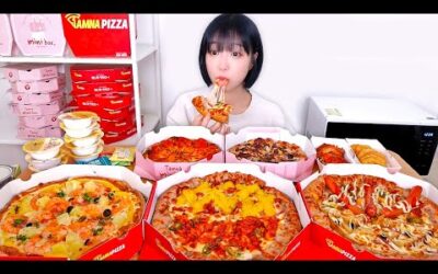 간단하게 피자 5판 먹었습니다👊 평점이 어마어마한 피자집 먹방