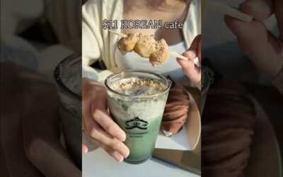 $12 Korean Dessert Combo?! Mugwort Latte & Chestnut Croissant 🇰🇷 #food